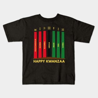 Happy Kwanzaa 7 Principles Kinara Kids T-Shirt